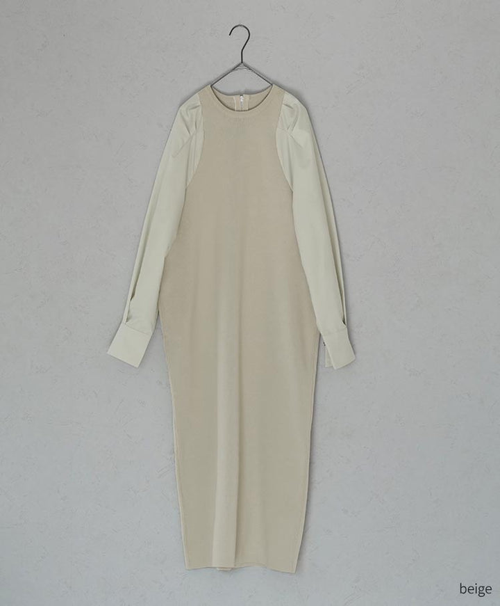 shirt sleeve knit one piece