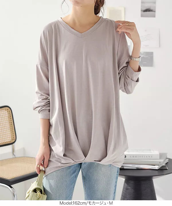 裾タックカットソーロンT