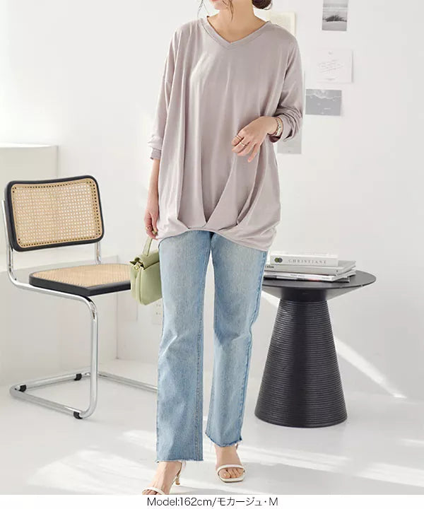 裾タックカットソーロンT