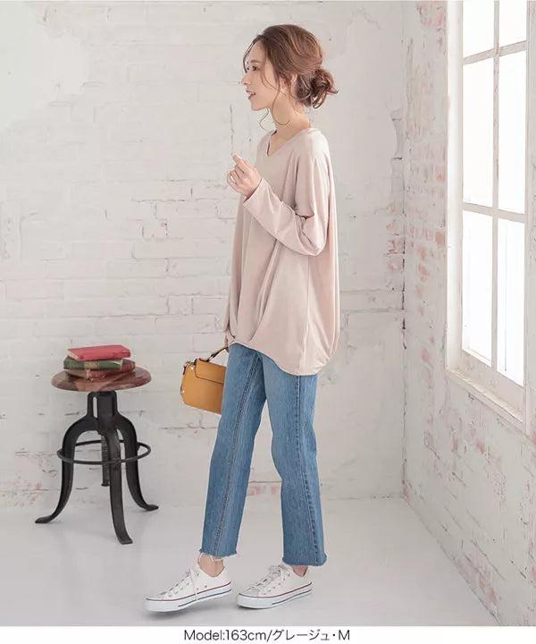 裾タックカットソーロンT