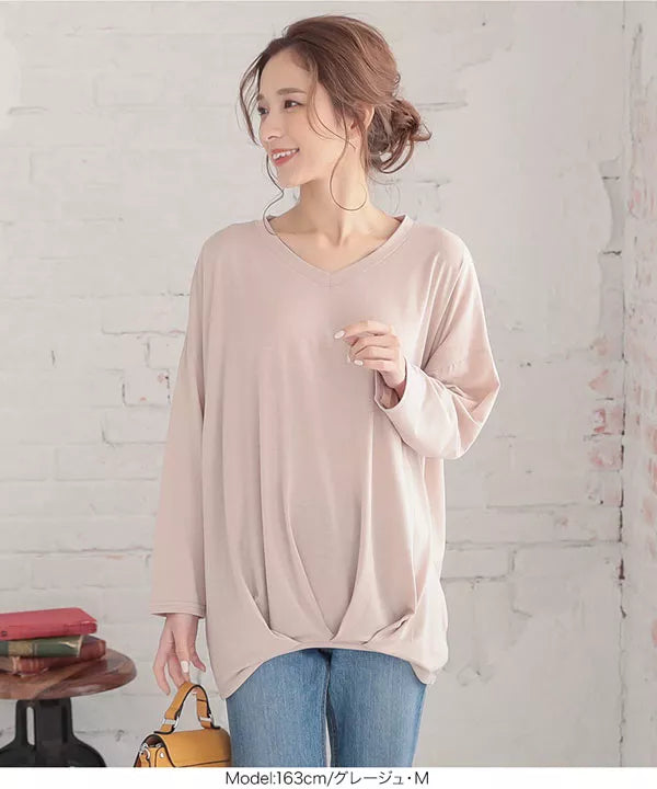 裾タックカットソーロンT