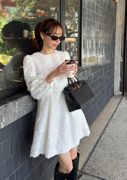 Botanical jacquard dress