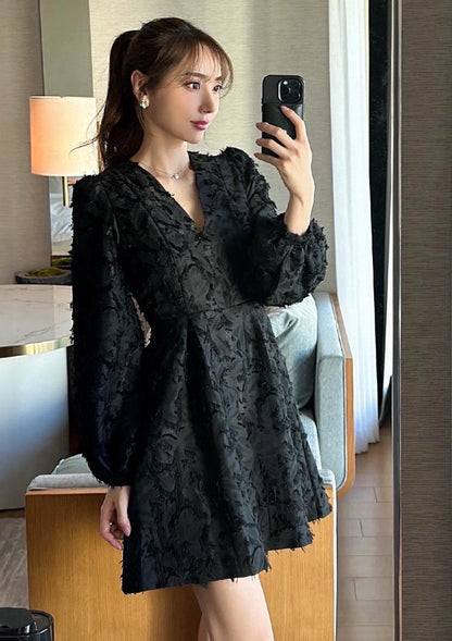 Botanical jacquard dress