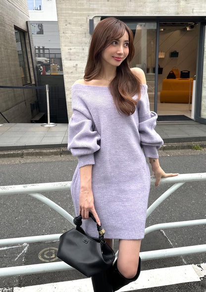 Off shoulder knit onepiece