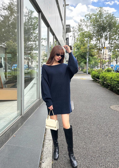Off shoulder knit onepiece