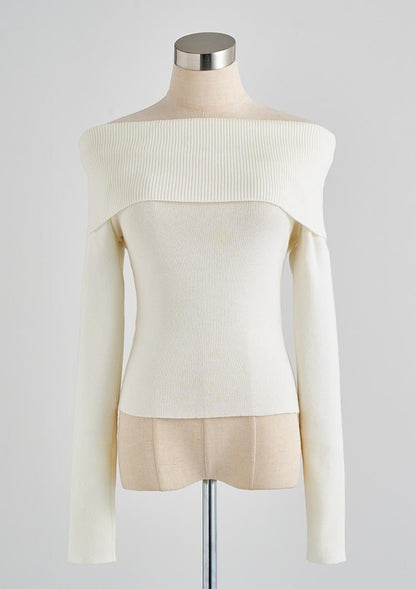 Off shoulder knit top