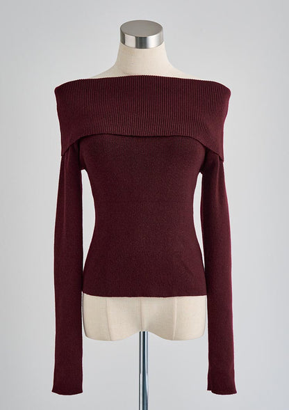 Off shoulder knit top