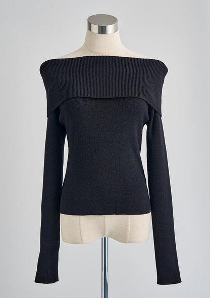 Off shoulder knit top