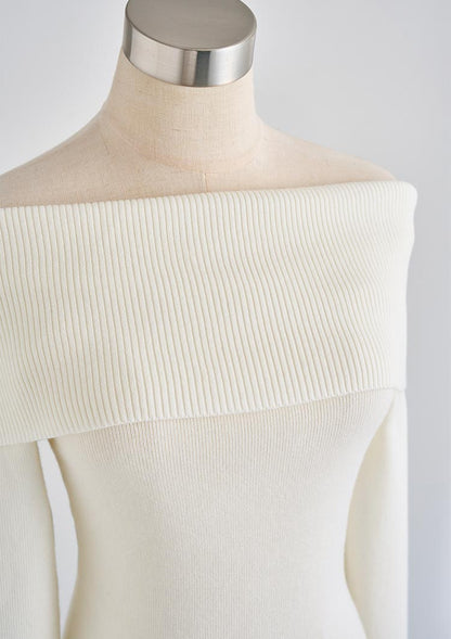 Off shoulder knit top