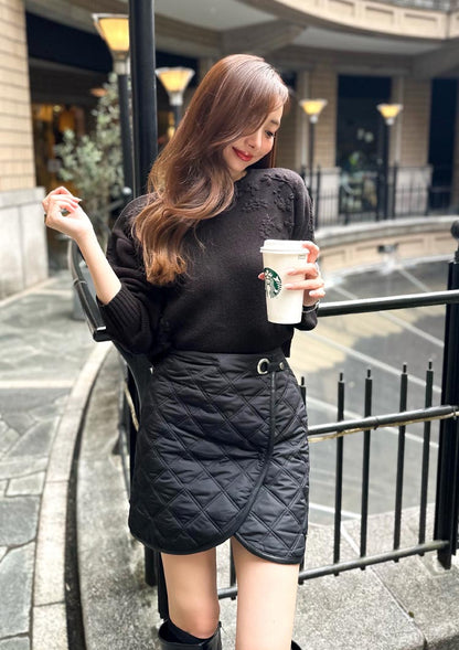 Botanical embroidery knit