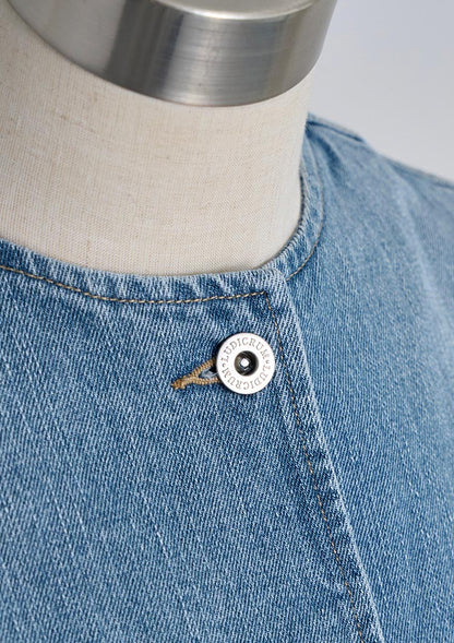 LD Collarless denim jacket