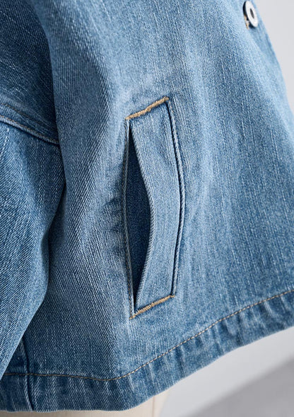 LD Collarless denim jacket