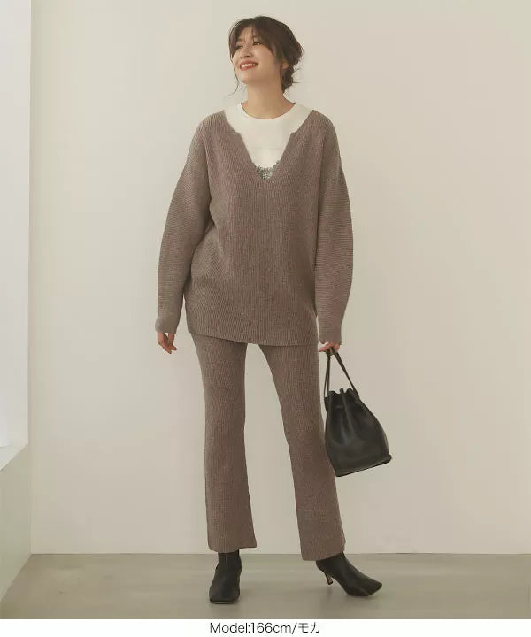 フレアニットパンツ [M3140]