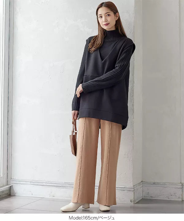 センターライン入りニットパンツ [M3516]