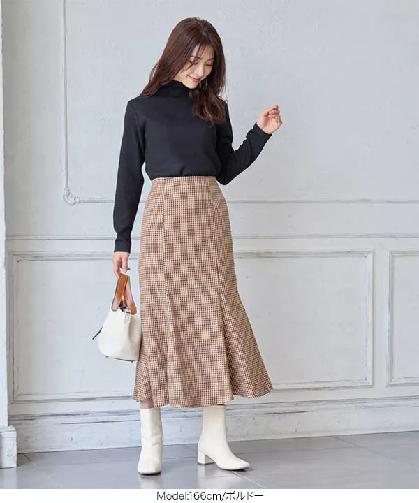 ガンクラブチェックマーメイドスカート [M3560]