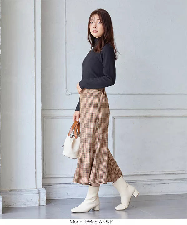 ガンクラブチェックマーメイドスカート [M3560]