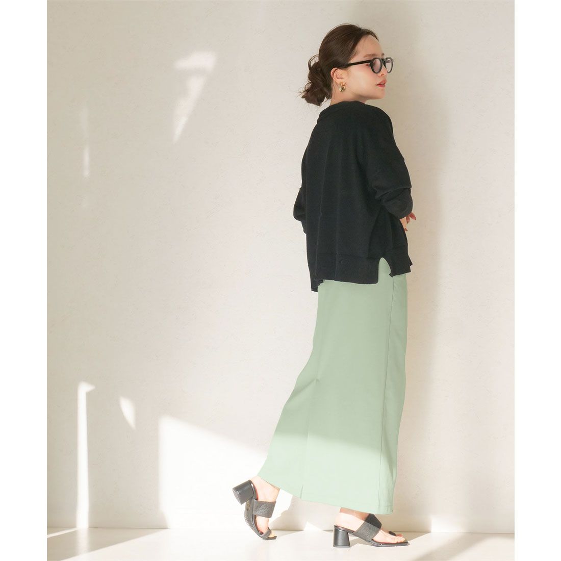 コウベレタス KOBE LETTUCE [ 田中亜希子さんコラボ ]選べる3サイズ ジャージーナロースカート [M3693]
