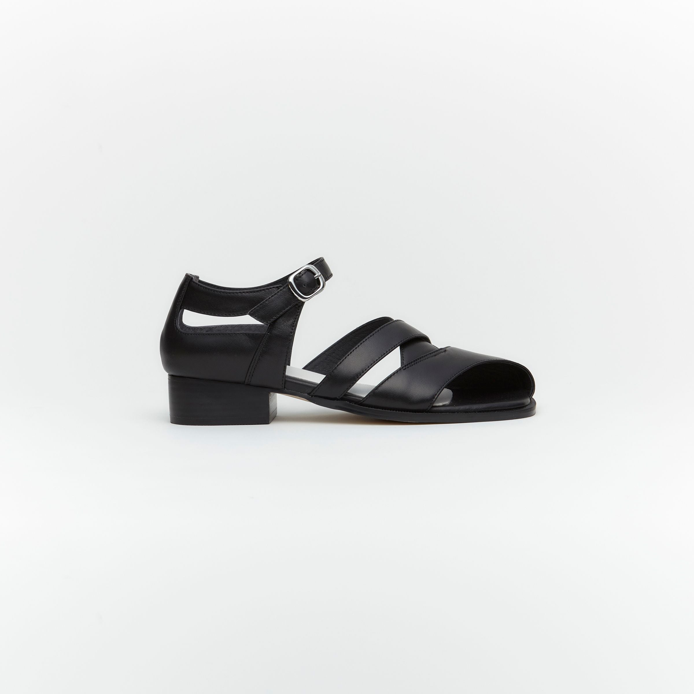 APAPANE LEATHER GURKHA,BLACK