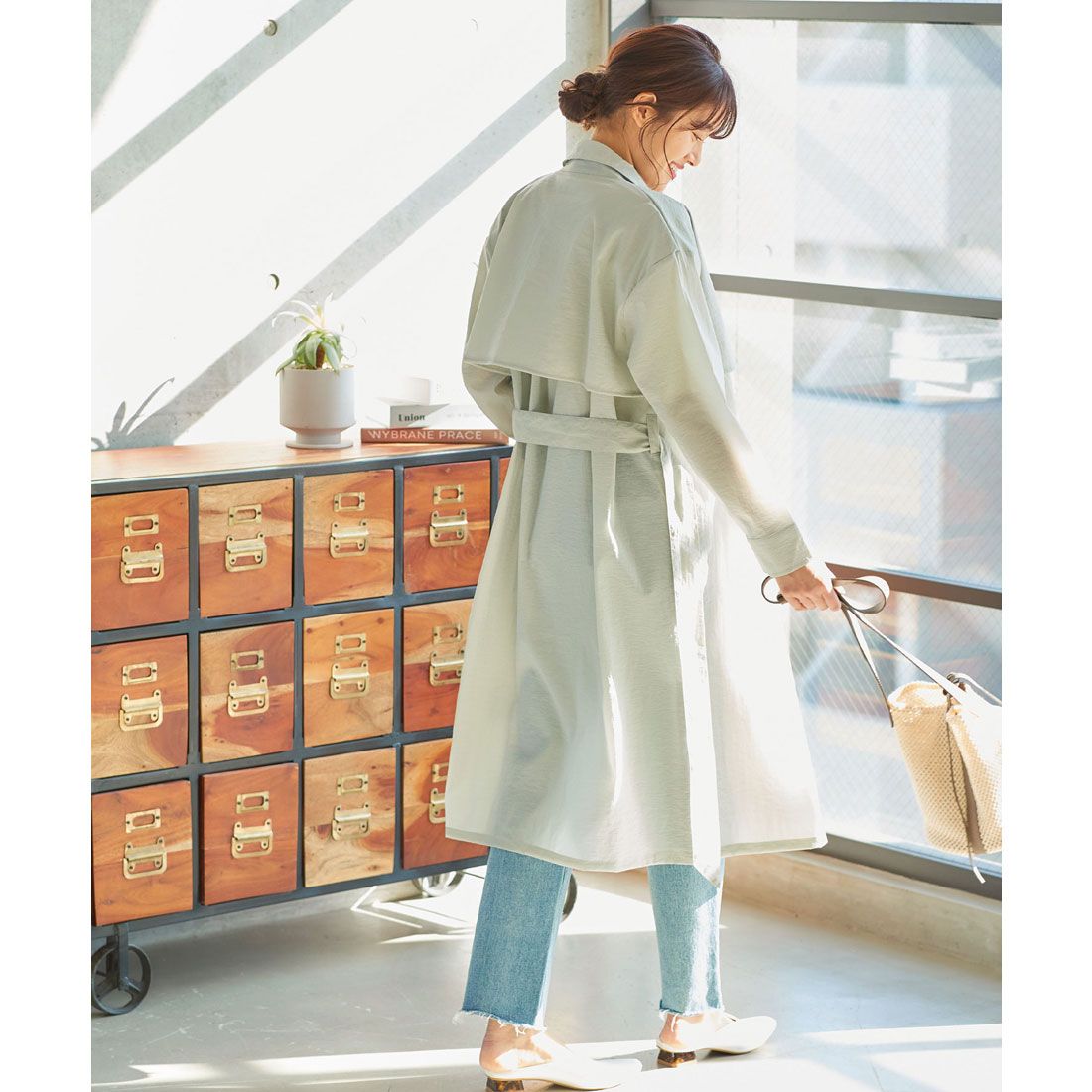 KOBE LETTUCE sheer trench coat [K1024]