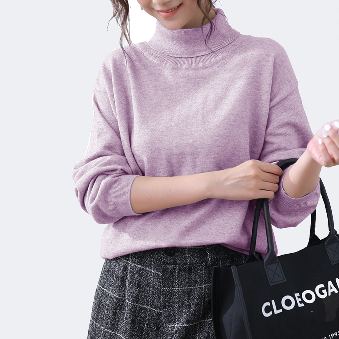 ドゥー ベル Doux Belle 秋新作 洗えるニット レディース/ トップス/ ニット カシミアタッチニット 長袖 秋 冬 オフィス （パープル） パープル