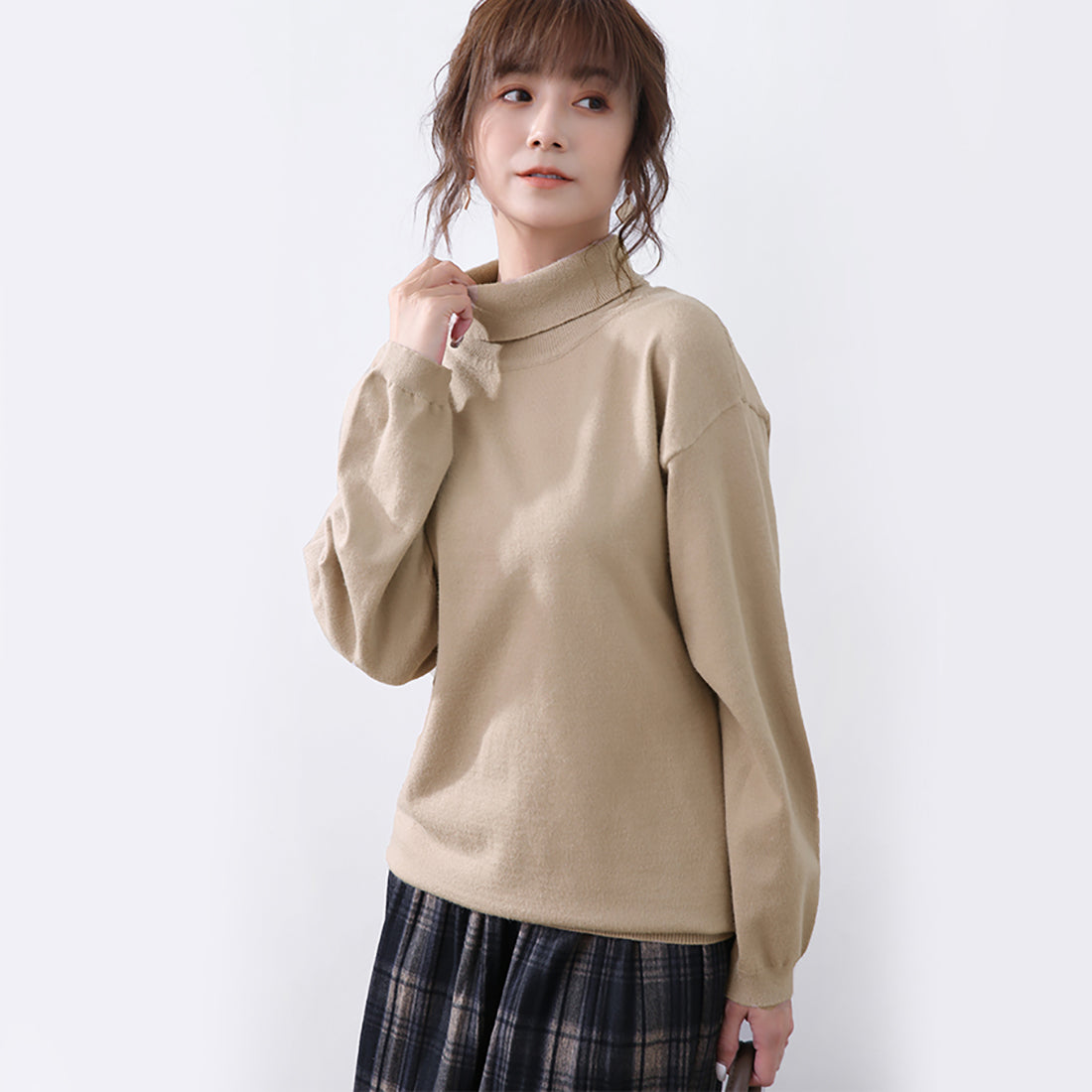 ドゥー ベル Doux Belle 秋新作 洗えるニット レディース/ トップス/ ニット カシミアタッチニット 長袖 秋 冬 オフィス （モカ） モカ