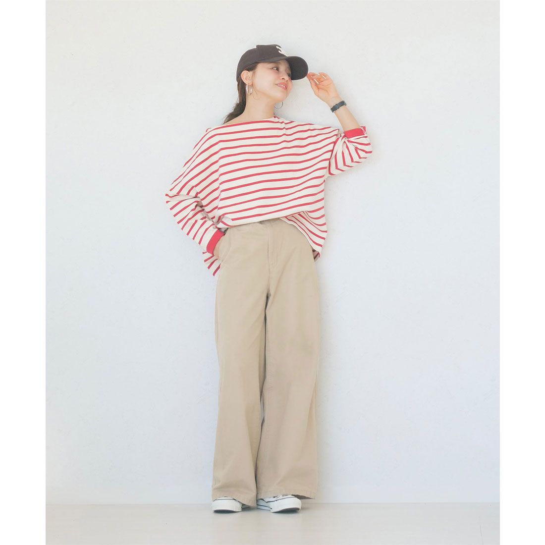 KOBE LETTUCE [Akiko Tanaka collaboration] Jersey wide pants [Long leng