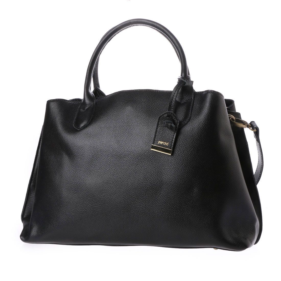 ＜ロングセラー＞【テレビ ドラマ着用アイテム】ペルケ perche / 山羊革A4トートバッグ,BK