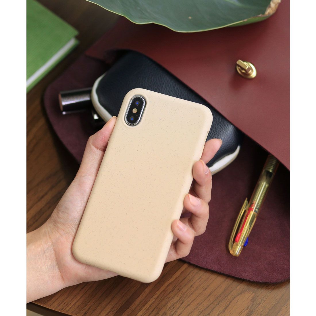 ジュビリー Jubilee リサイクル竹素材 パステルカラー エコiPhone スマホケース 【11/X/XS/SE/6/7/8/ 対応】,ベージュ