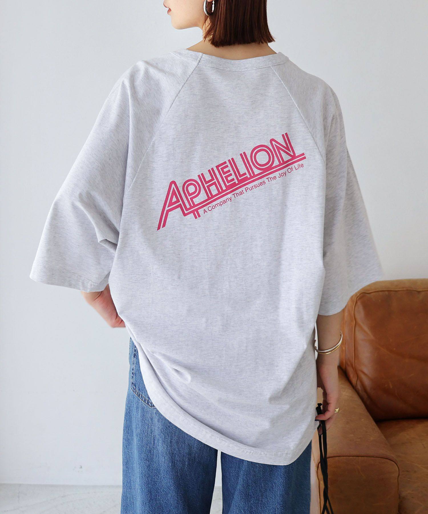 アンドミー andme バックロゴ ラグラン オーバーサイズ Tシャツ,オートミール