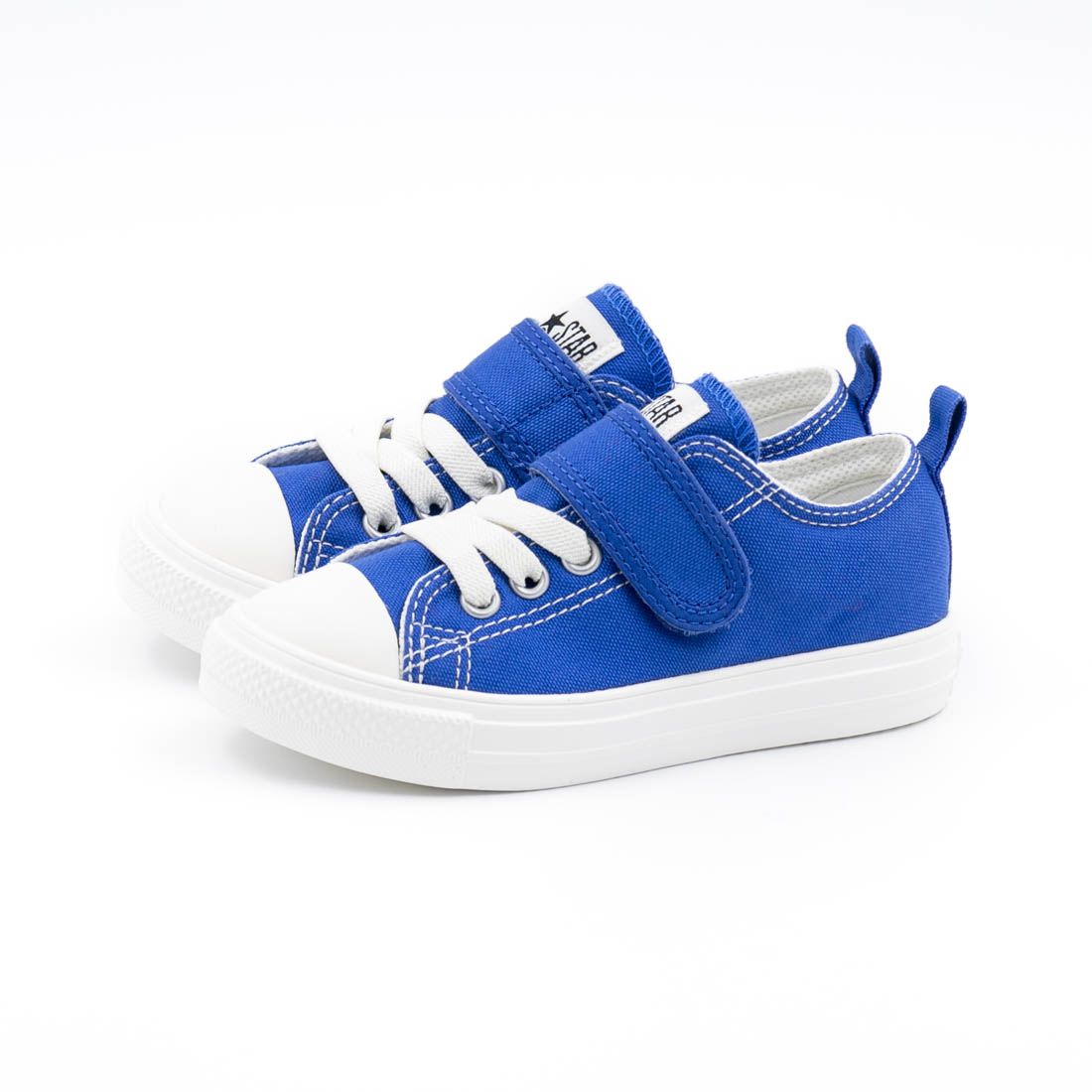 コンバース CONVERSE キッズ スニーカー チャイルド オールスター ライト V-1 ハイカット ローカット マジックテープ 軽い,ブルー（OX）