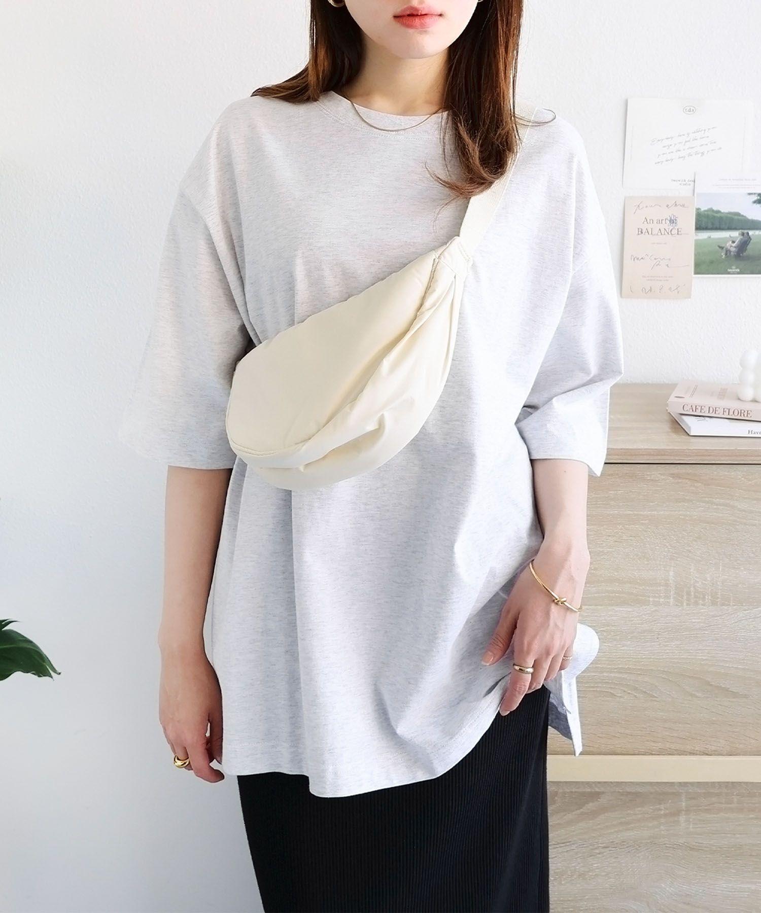 アンドミー andme コットン オーバーサイズ 半袖 Tシャツ,オートミール