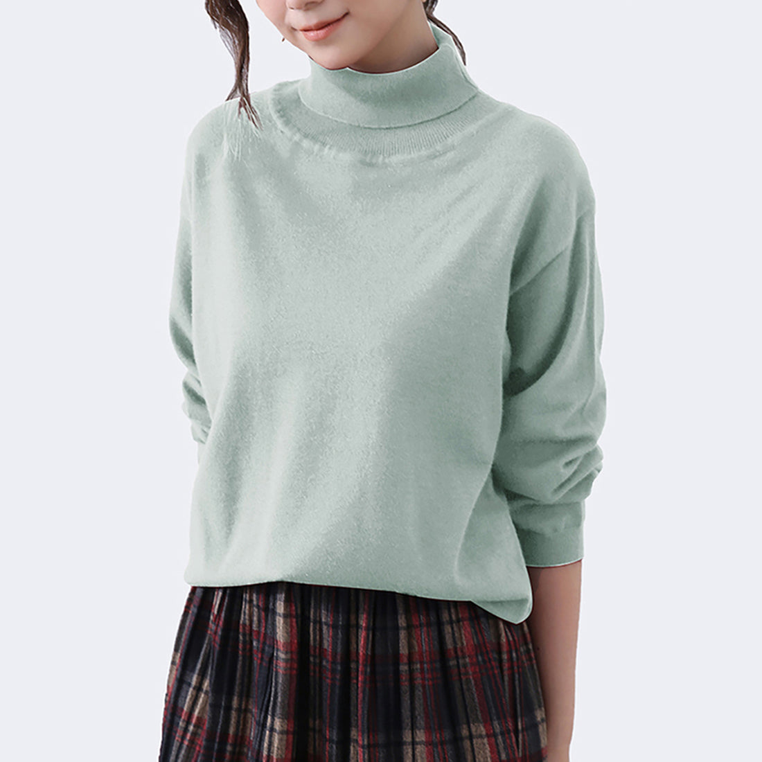 ドゥー ベル Doux Belle 秋新作 洗えるニット レディース/ トップス/ ニット カシミアタッチニット 長袖 秋 冬 オフィス （ミント） ミント