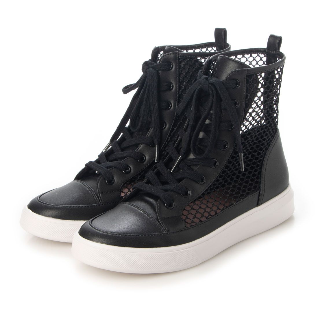 【24SS】Leo Minor/レオ・ミノルメッシュハイカットスニーカー,BLK
