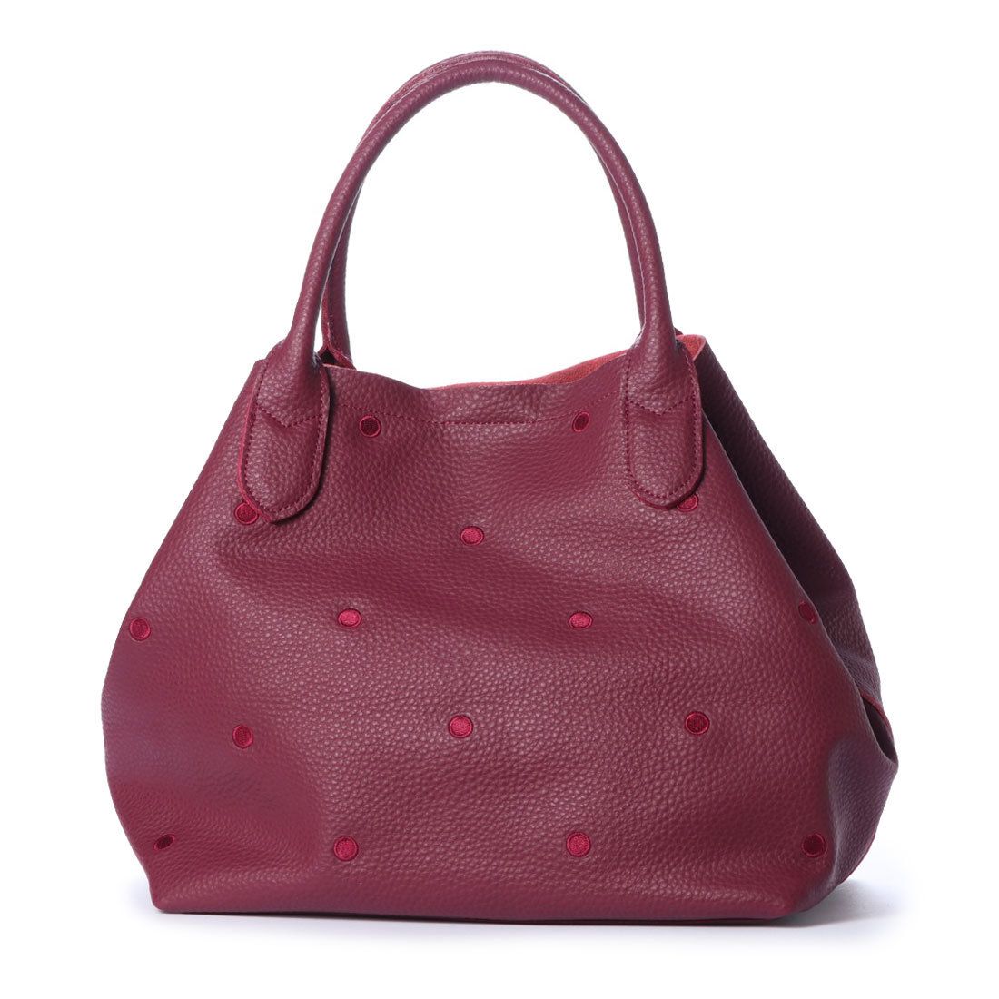 ＜ロングセラー＞【テレビ ドラマ着用アイテム】ペルケ perche / 牛革ドット刺繍トートバッグ,PU