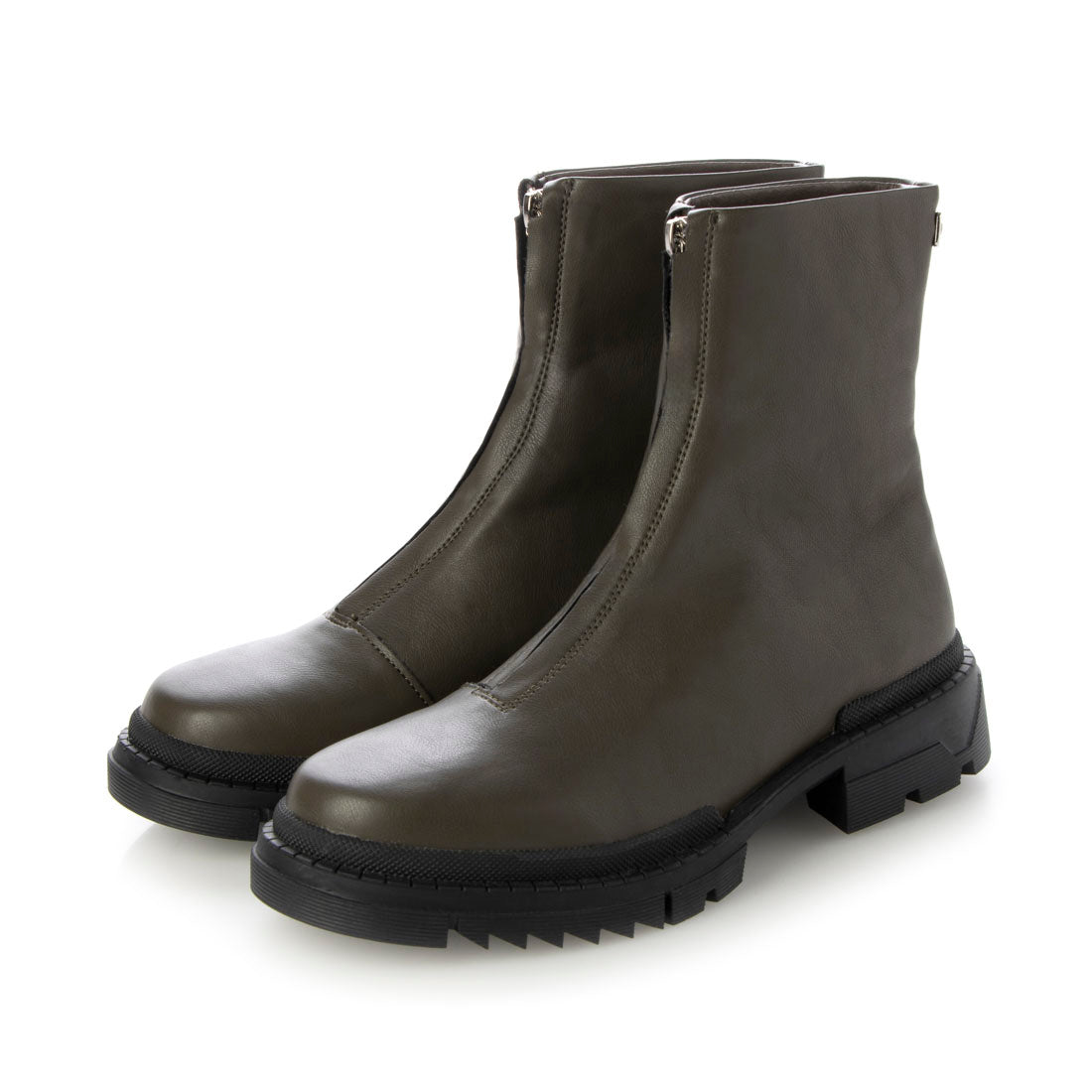 Pictor /ピクトル（Khaki）フロントジップアンクルブーツ KAK