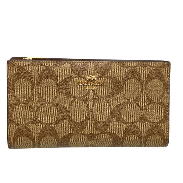 コーチ COACH 長財布 C8714IMDQC,カーキ