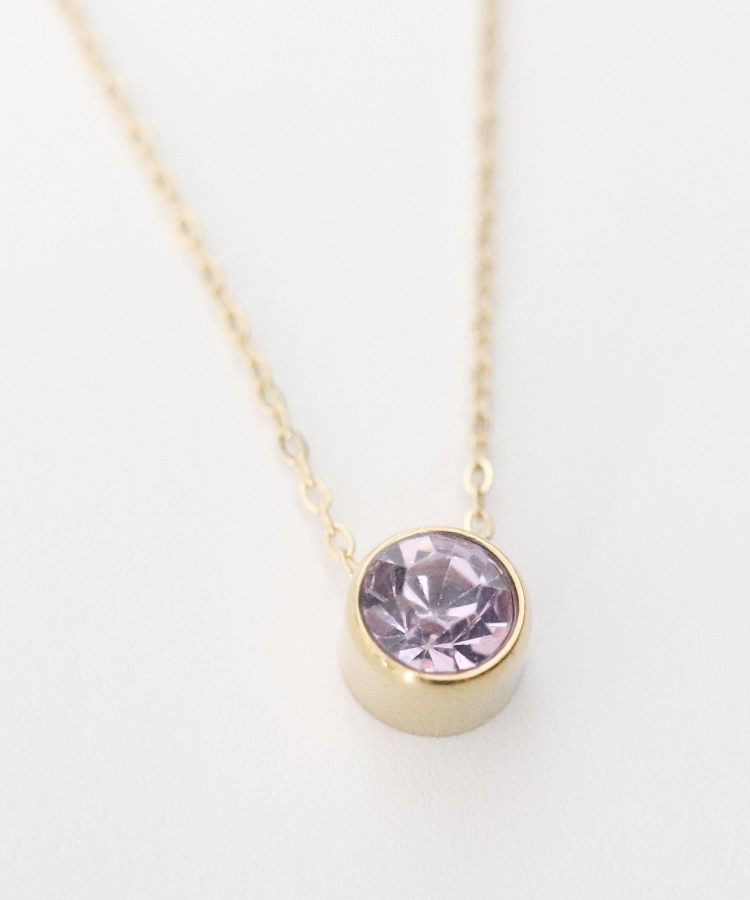 Florge Florge金屬過敏誕生石頂部不銹鋼短項鍊June Alexandrite