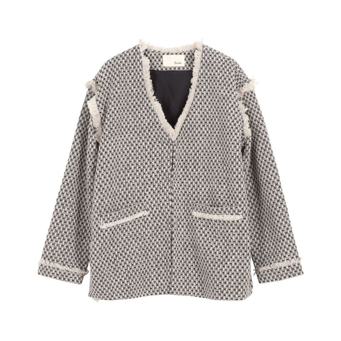 Kobeletas Kobe生菜[Akiko Tanaka合作] Tweed Jacket [Long] [可選2種類型] [K1246]