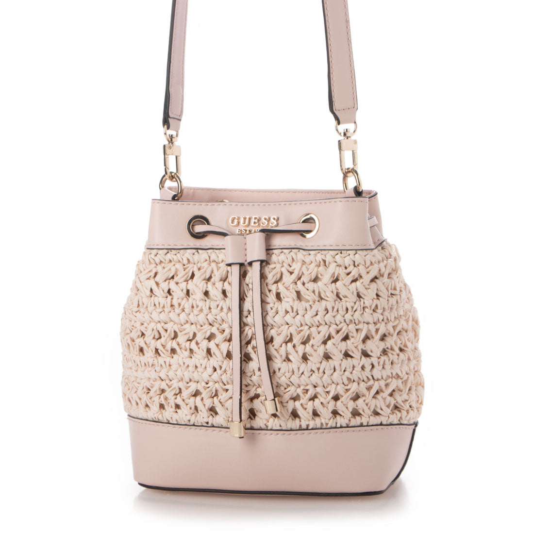 【ライトピンク(DPD)】GUESS ショルダーバッグ (W)LIGURIA Drawstring Bucket GUESS LIGURIA Drawstring Bucket Shoulder Bag for Women
