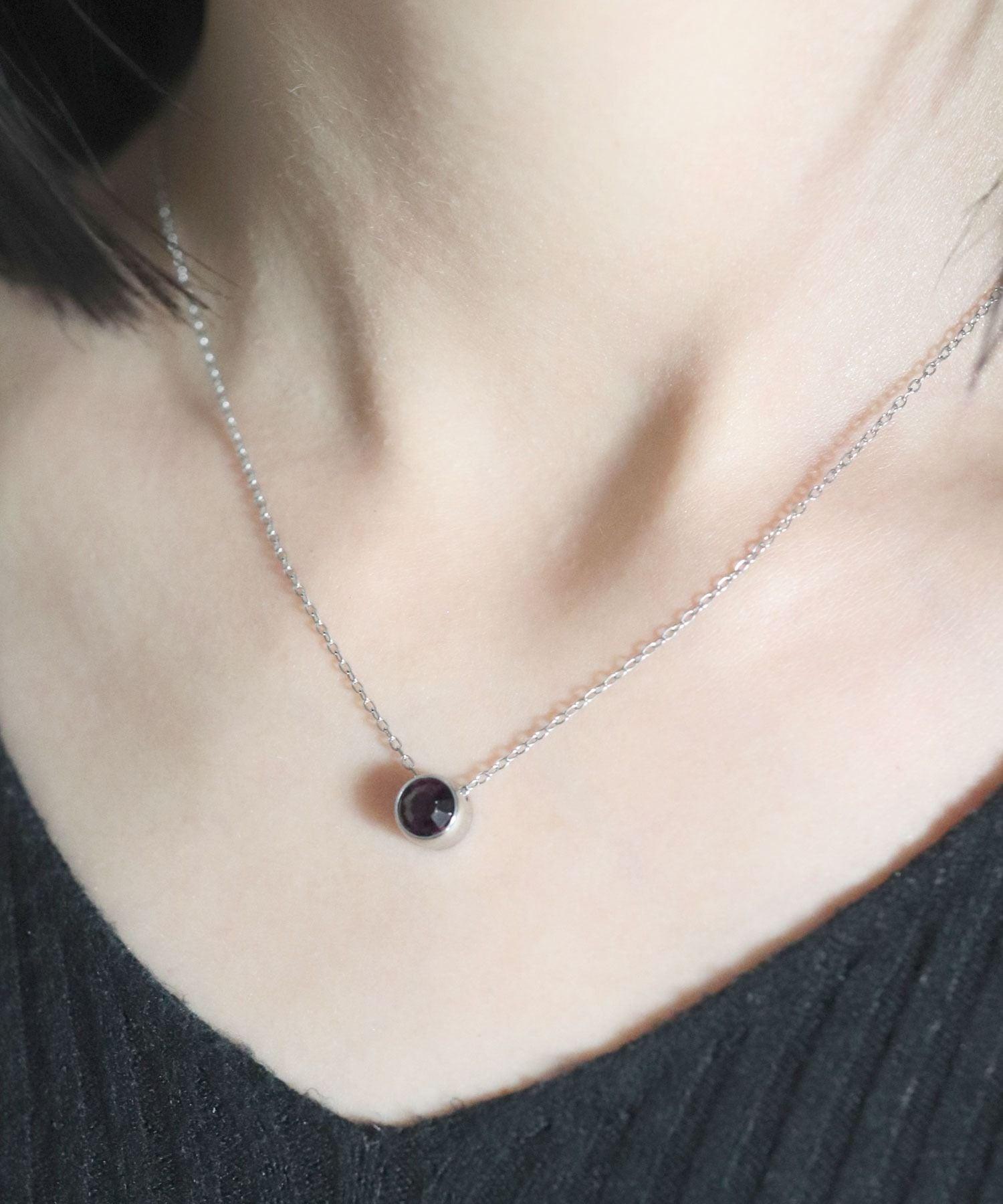 Florge Florge金屬過敏誕生石頂部不銹鋼短項鍊June Alexandrite