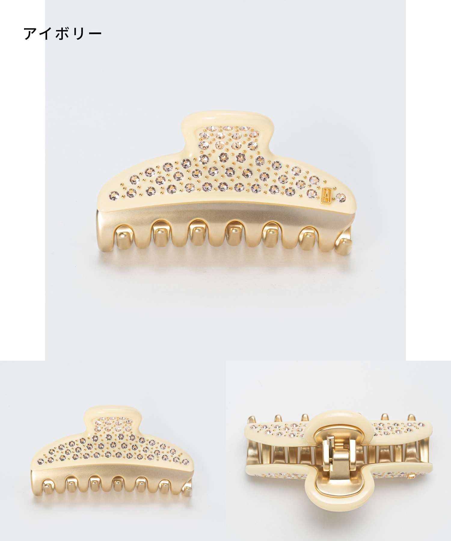 アレクサンドル ドゥ パリ ALEXANDRE DE PARIS ICCM-15571-04 ヘアーアクセサリー レディース ヴァンドームクリップ VENDOME CLIP Mサイズ,アイボリー