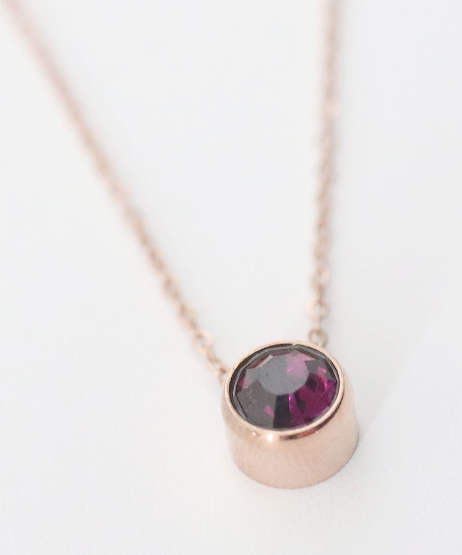 Florge Florge金屬過敏誕生石頂部不銹鋼短項鍊June Alexandrite