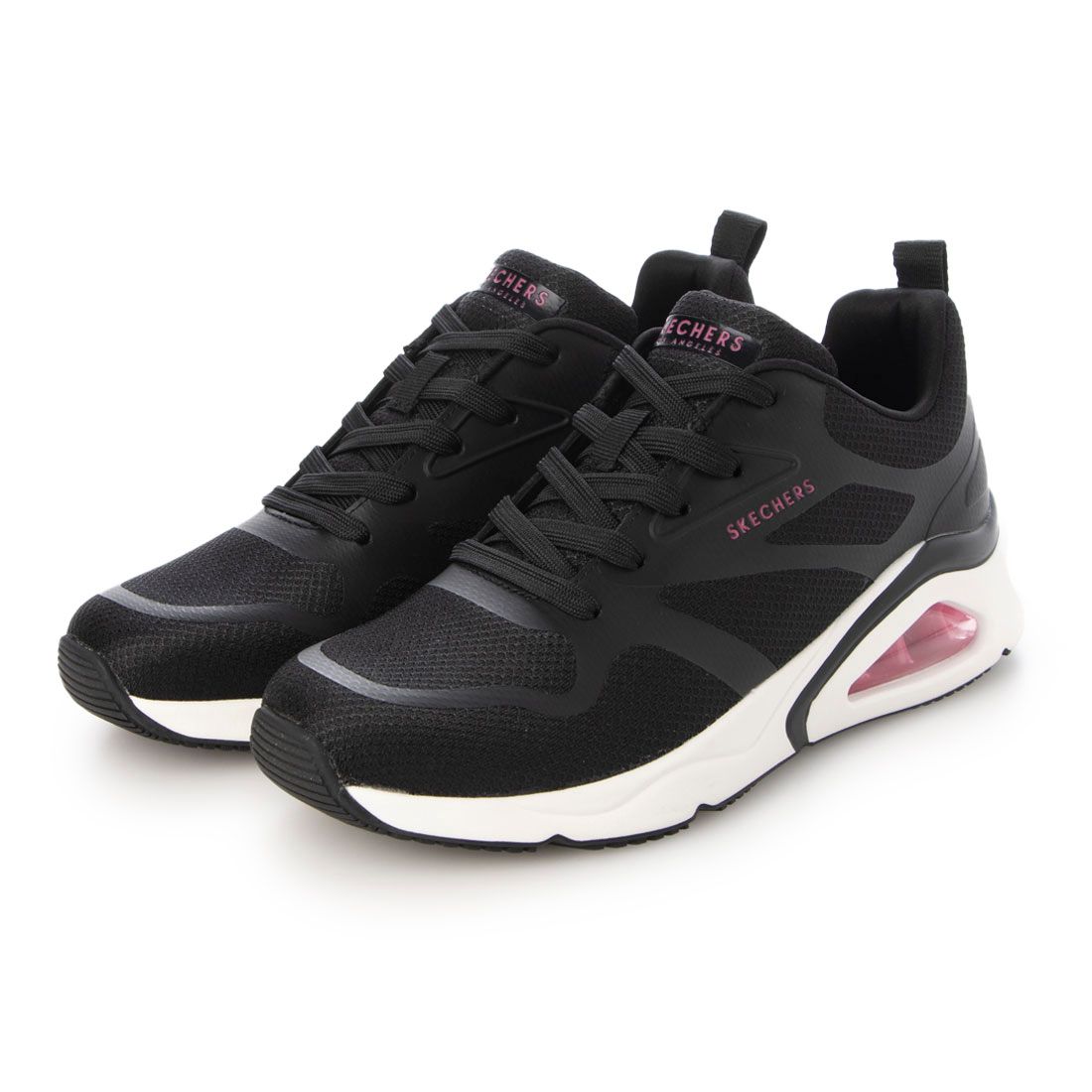 スケッチャーズ SKECHERS レディース スニーカー 厚底 TRES-AIR UNO-REVOLUTIO 177420,ブラック