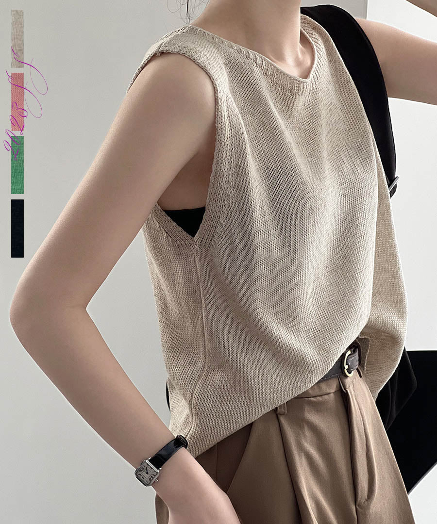 アルゴトウキョウ ARGO TOKYO Mesh Sheer Flear Tank 25068 メッシュニット （グレージュ） グレージュ
