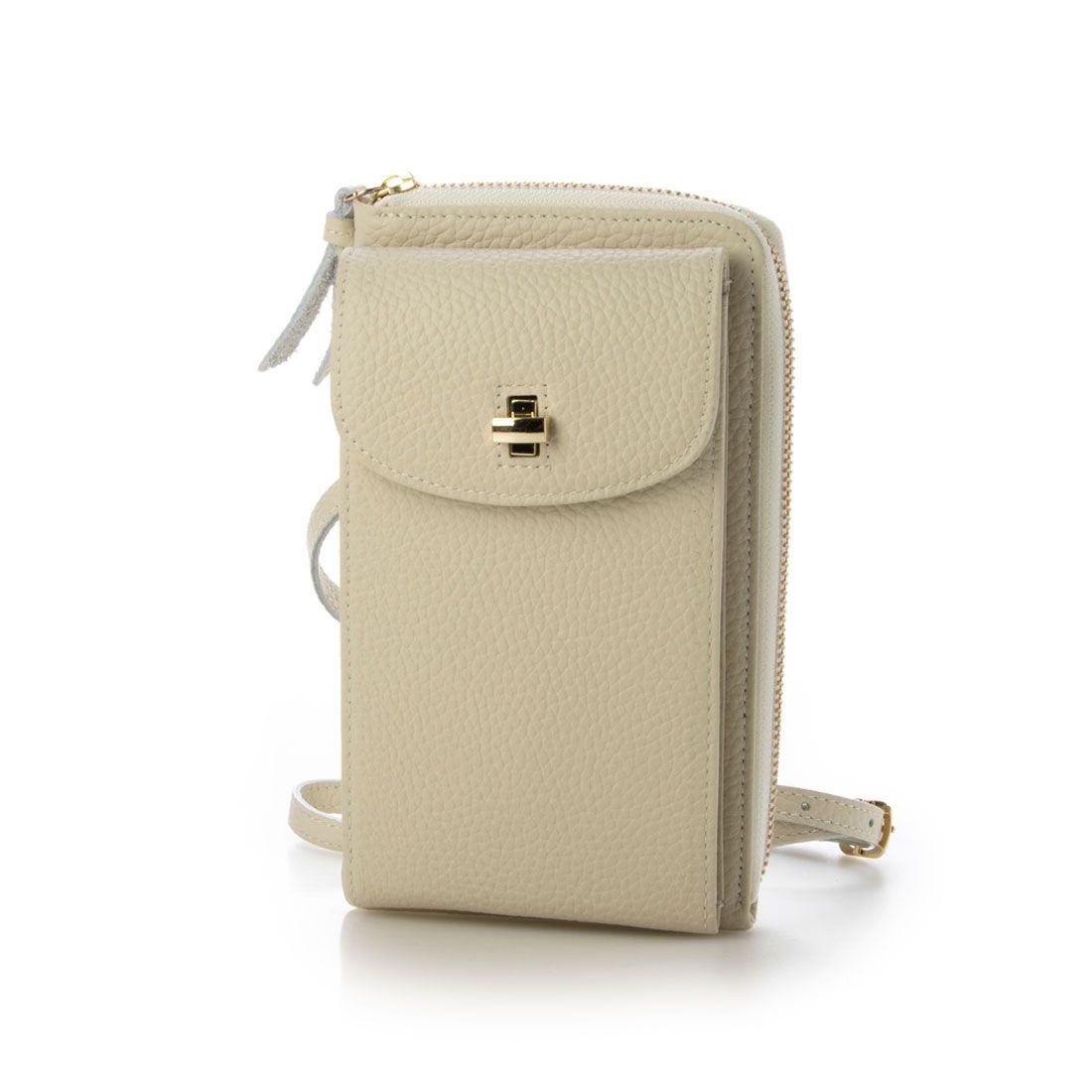 ＜ロングセラー＞ペルケ perche 牛革シュリンクタイプモバイルウォレットショルダーバッグ,IV