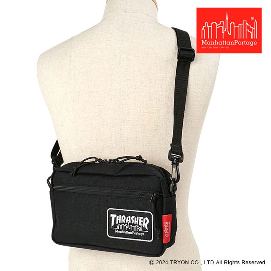 マンハッタンポーテージ Manhattan Portage Jogger Bag Embroidered Patch THRASHER Black [MP1404LEPTHRASHER FW24],Black