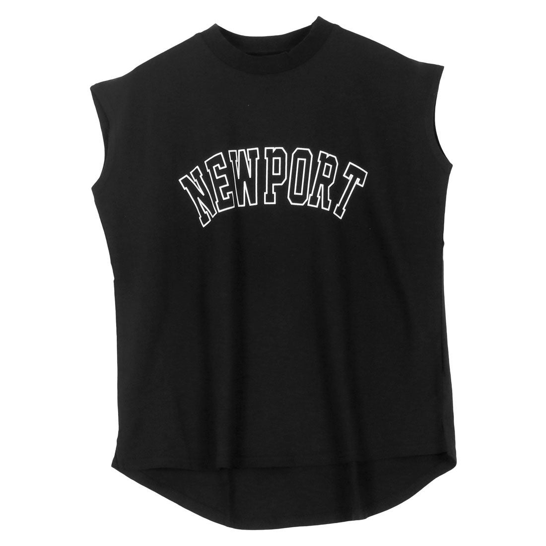 コウベレタス KOBE LETTUCE [ コットン100% ]ロゴプリントフレンチモックネックTシャツ【カレッジロゴ】 [C6572],ブラック