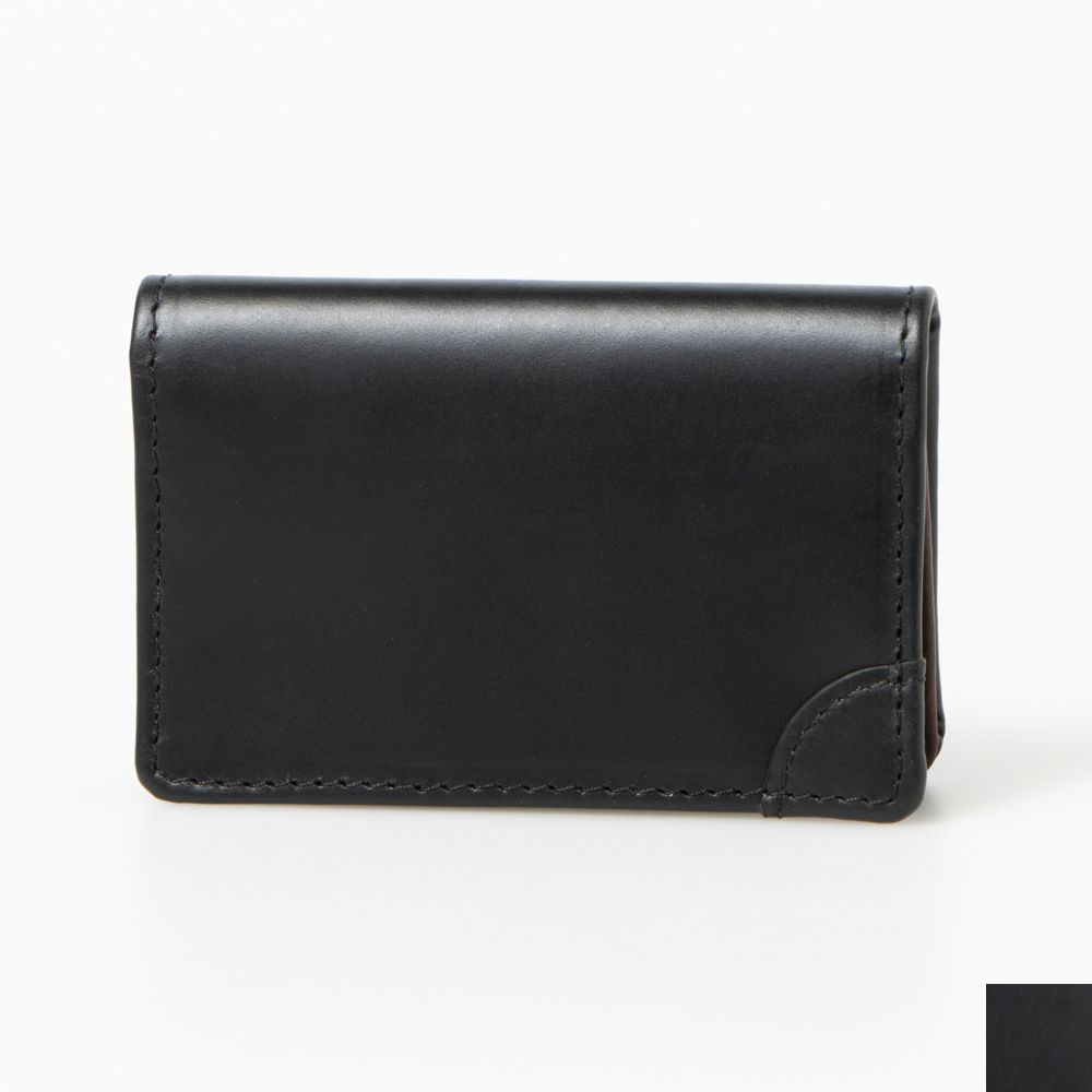ラフィネ Raffine オイルレザービジネスカードケース,BLACK