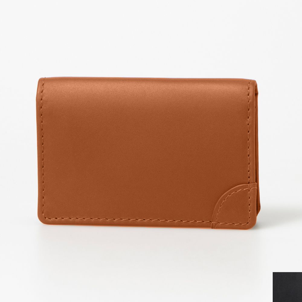 ラフィネ Raffine オイルレザービジネスカードケース,BROWN/BLACK