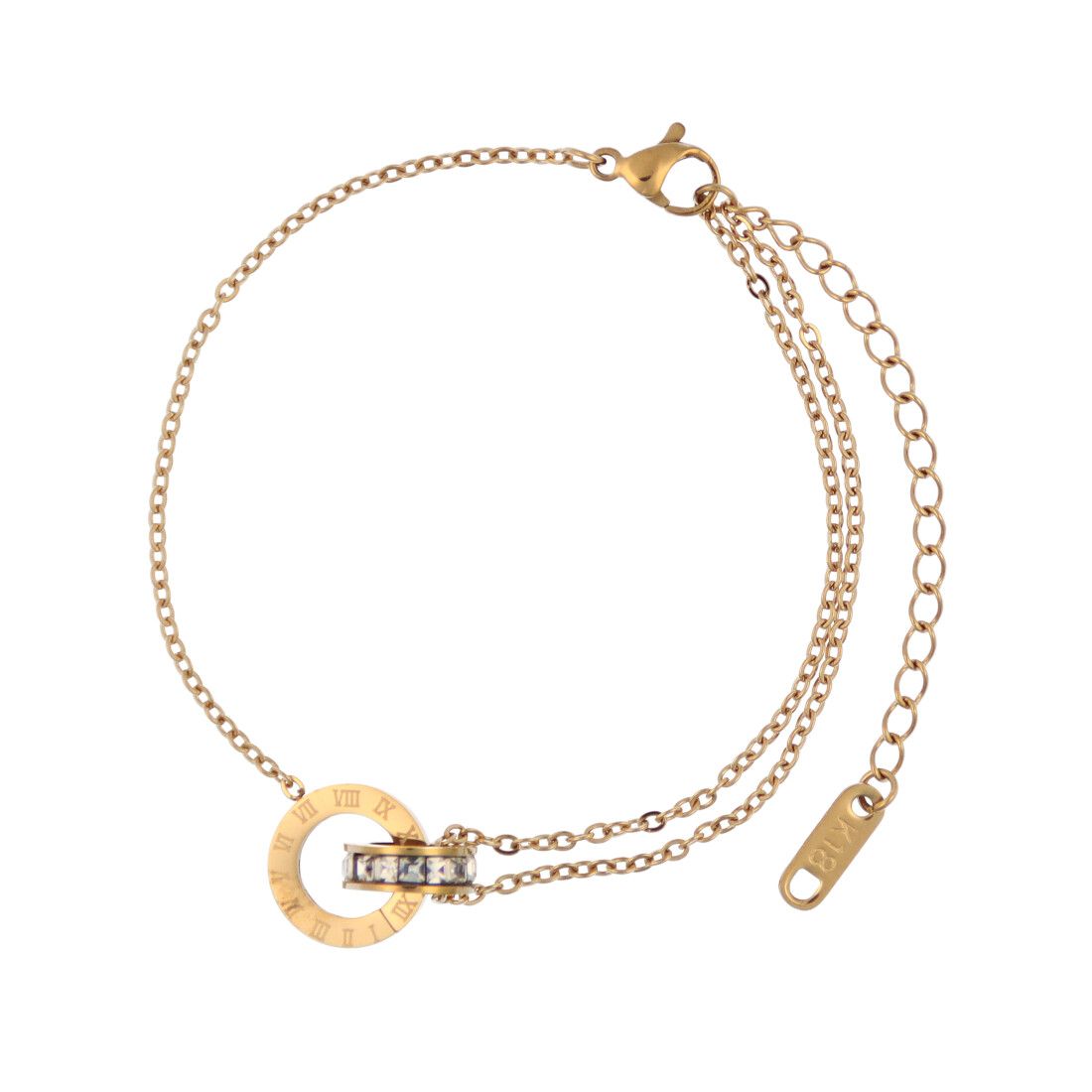 ジョン JON ステンレスデザインブレスレット,ゴールド